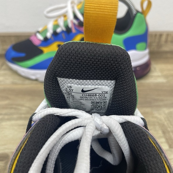 Nike Air Max‎ 270 React Gumball Sneakers GS Size 5.5Y Womens 7  CU4668-001 EUC - Picture 6 of 7